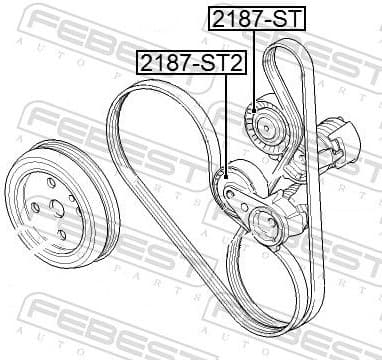 Tensioner Pulley, V-ribbed belt 2187-ST2 - image 2
