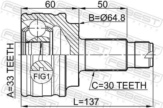 Joint Kit, drive shaft 1910-X3 - image 2