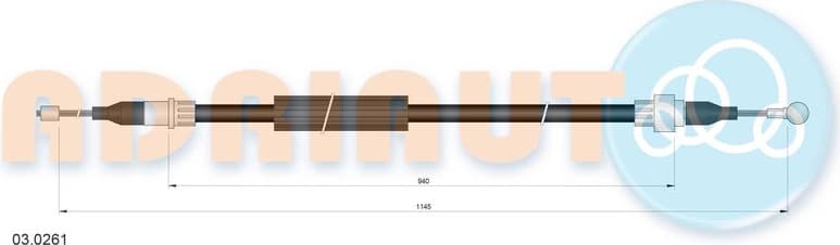 Cable Pull, parking brake 03.0261