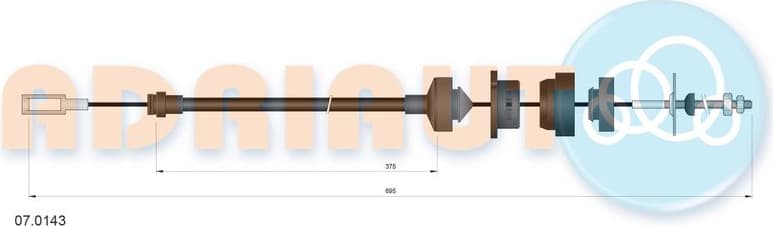 Cable Pull, clutch control 07.0143