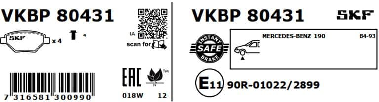 Brake Pad Set, disc brake VKBP80431