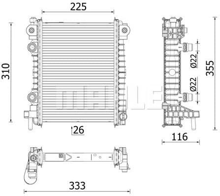Radiator, engine cooling BEHR *** PREMIUM LINE *** CR 2707 000P