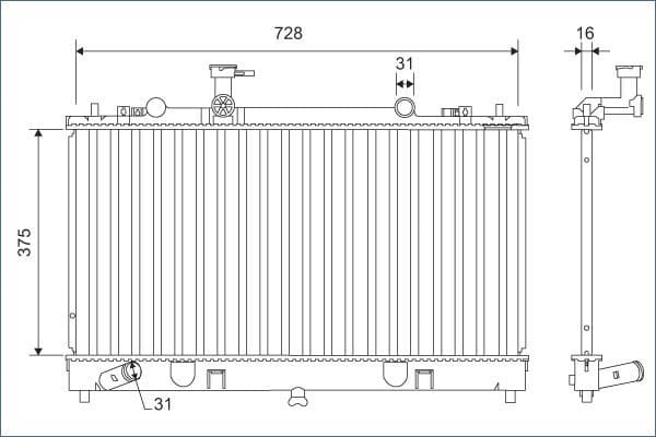 Radiator, engine cooling 701168