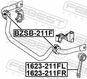 Link/Coupling Rod, stabiliser bar 1623-211FL