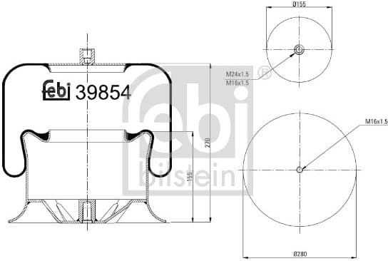 Bellow, air suspension 39854