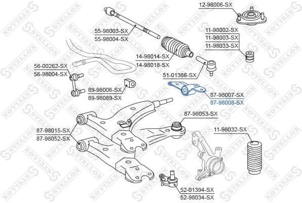 Mounting, control/trailing arm 87-98008-SX - image 2