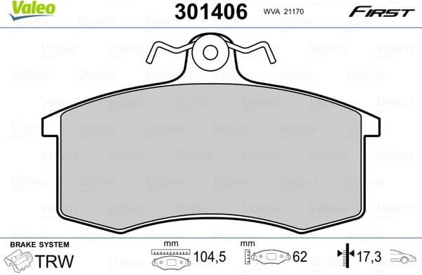 Brake Pad Set, disc brake ESSENTIAL 301406