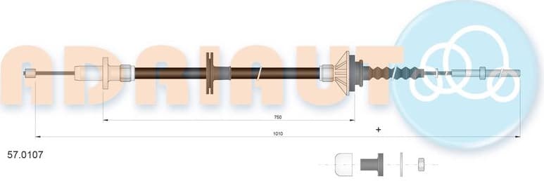 Cable Pull, clutch control 57.0107