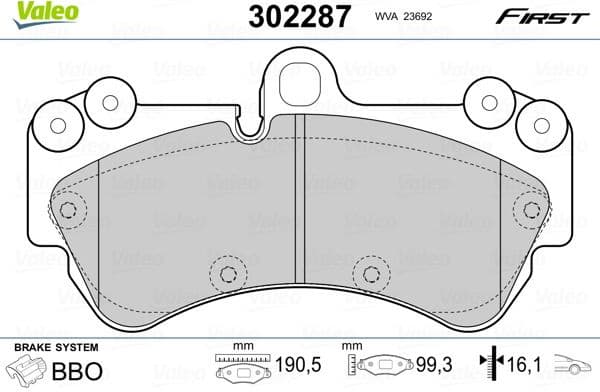 Brake Pad Set, disc brake ESSENTIAL 302287