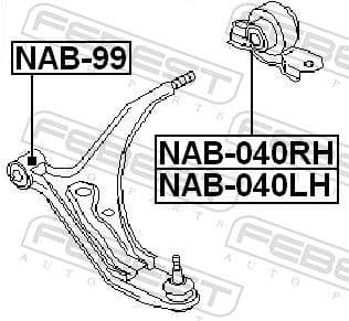 Mounting, control/trailing arm NAB-040LH - image 2