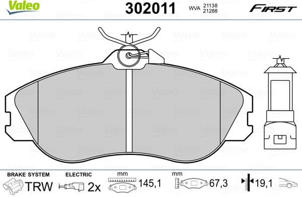 Brake Pad Set, disc brake ESSENTIAL 302011