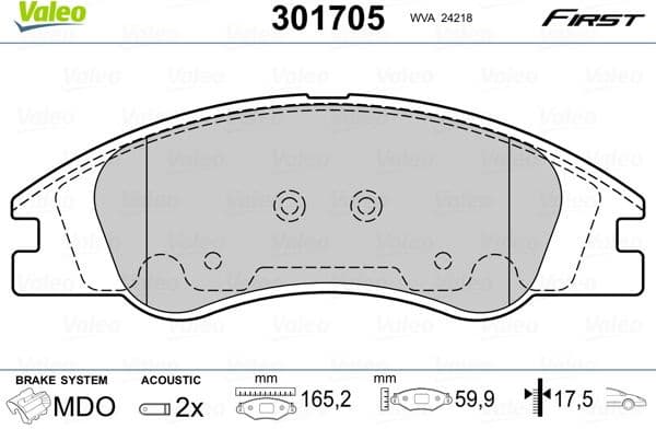 Brake Pad Set, disc brake ESSENTIAL 301705