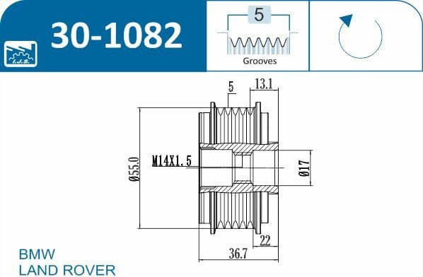 Freewheel clutch alternator 30-1082 - image 3
