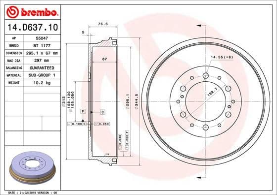 Brake Drum ESSENTIAL LINE 14.D637.10