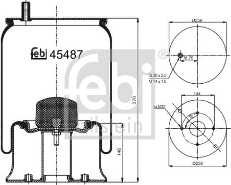 Bellow, air suspension 45487