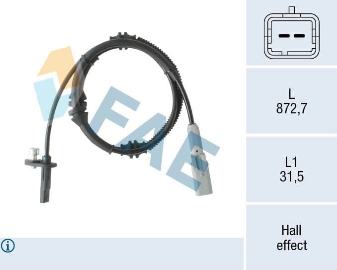 Sensor, wheel speed 78552