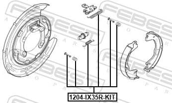 Accessory Kit, parking brake shoes 1204-IX35R-KIT - image 2