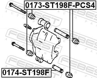 Guide Bolt, brake caliper 0174-ST198F - image 2