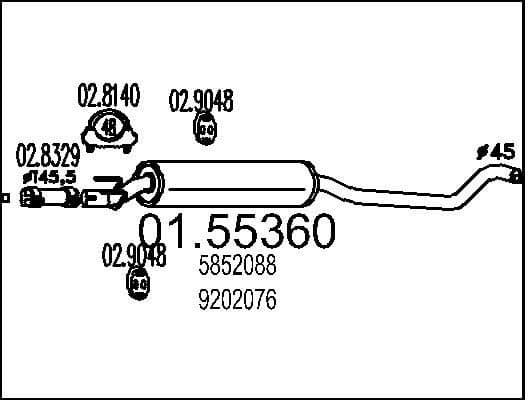 Centre Muffler 01.55360