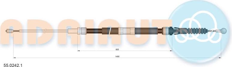 Cable Pull, parking brake 55.0242.1