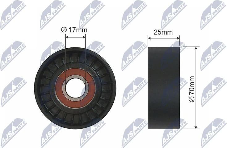 Deflection/Guide Pulley, V-ribbed belt RNK-PE-003