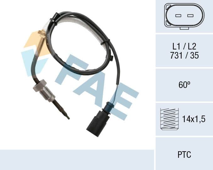 Sensor, exhaust gas temperature 68056