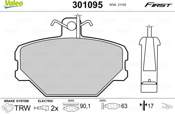 Brake Pad Set, disc brake ESSENTIAL 301095