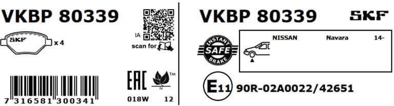 Brake Pad Set, disc brake VKBP80339