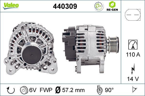 Alternator VALEO RE-GEN REMANUFACTURED 440309