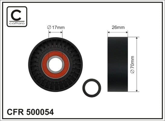 Tensioner Pulley, V-ribbed belt 500054