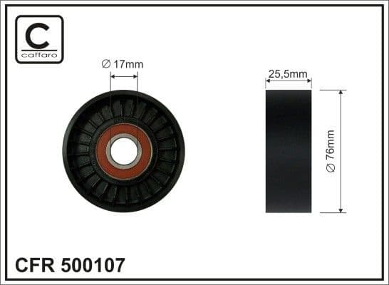 Deflection/Guide Pulley, V-ribbed belt 500107