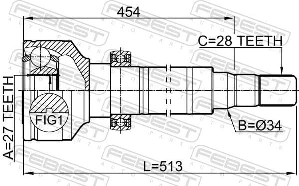 Joint Kit, drive shaft 2711-XC60S6RH - image 2