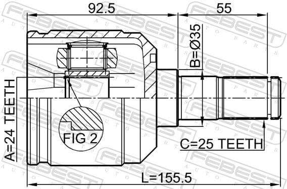 Joint Kit, drive shaft 0411-E55 - image 2