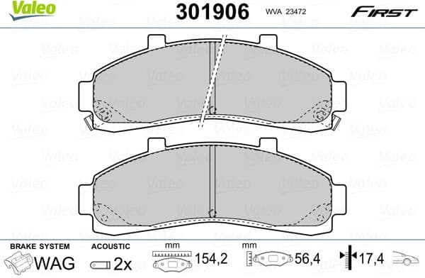 Brake Pad Set, disc brake ESSENTIAL 301906