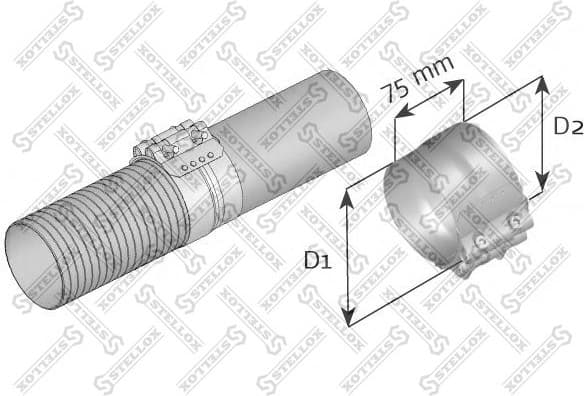 Pipe Connector, exhaust system 82-01075-SX