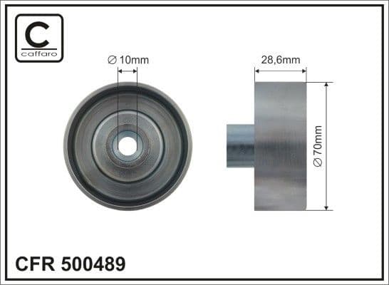 Deflection/Guide Pulley, V-ribbed belt 500489