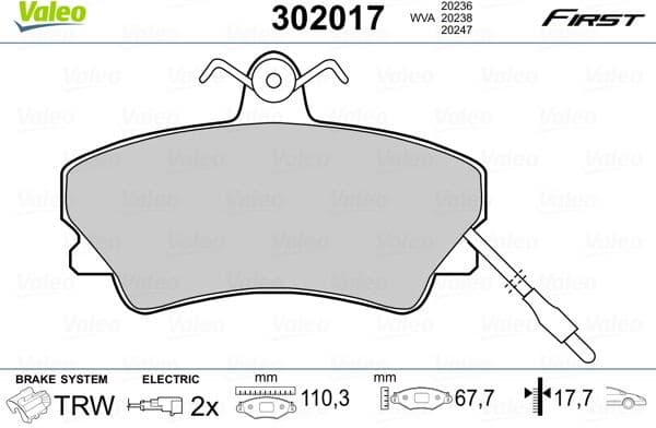 Brake Pad Set, disc brake ESSENTIAL 302017