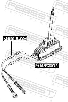Cable Pull, manual transmission 21106-FYG - image 2