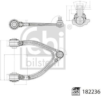 Control/Trailing Arm, wheel suspension 182236