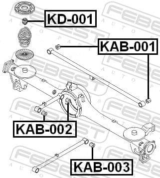 Mounting, control/trailing arm KAB-001 - image 2