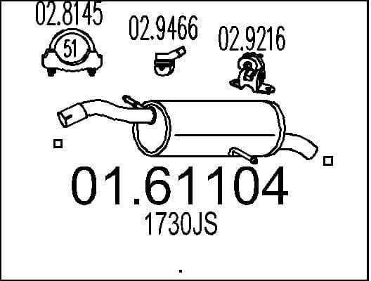 Rear Muffler 01.61104