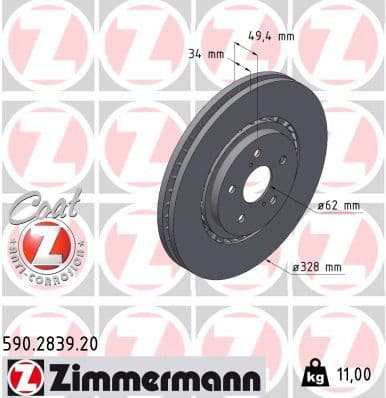 Brake Disc COAT Z 590.2839.20