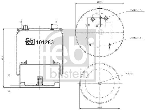 Bellow, air suspension 101283