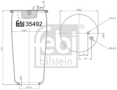 Bellow, air suspension 35492