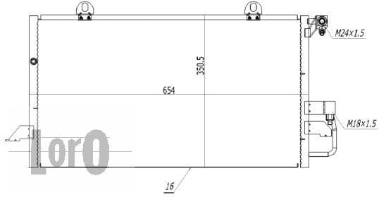 Condenser, air conditioning LORO 003-016-0003