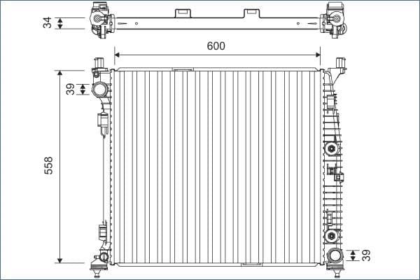 Radiator, engine cooling 701167