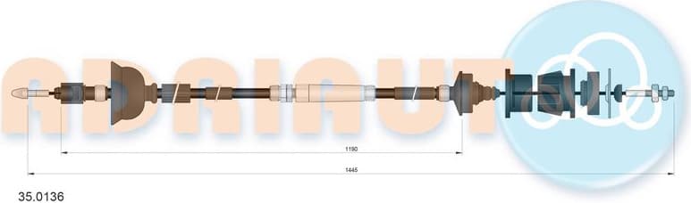 Cable Pull, clutch control 35.0136