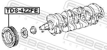 Belt Pulley, crankshaft TDS-4ZZFE - image 2