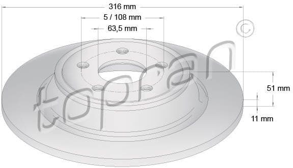 Brake Disc COATED 305 101