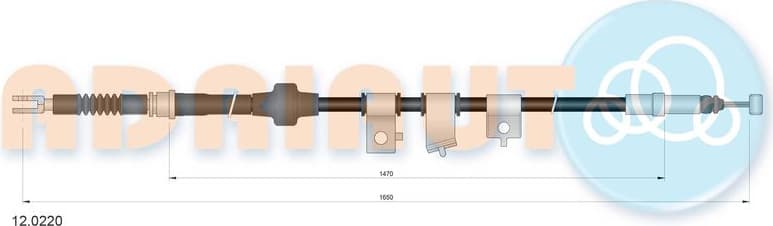 Cable Pull, parking brake 12.0220